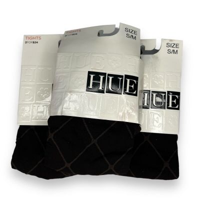 Hue Women’s Tights Brown W/ Control Top Argyle Diamond Birdseye Size S/ M 3 Pair